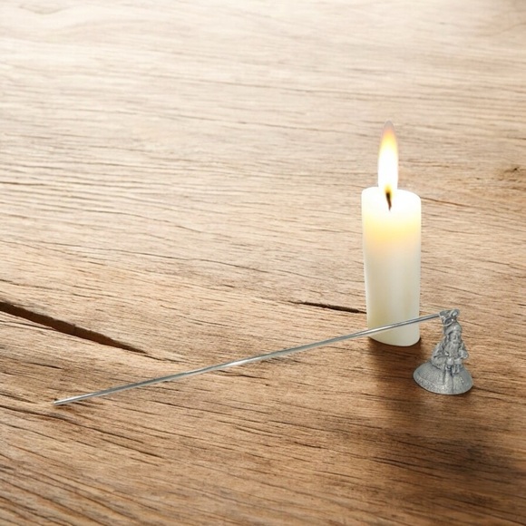 Vintage Silver Christmas Santa Candle Snuffer Old World St Nick Pewter 2” - Picture 1 of 8